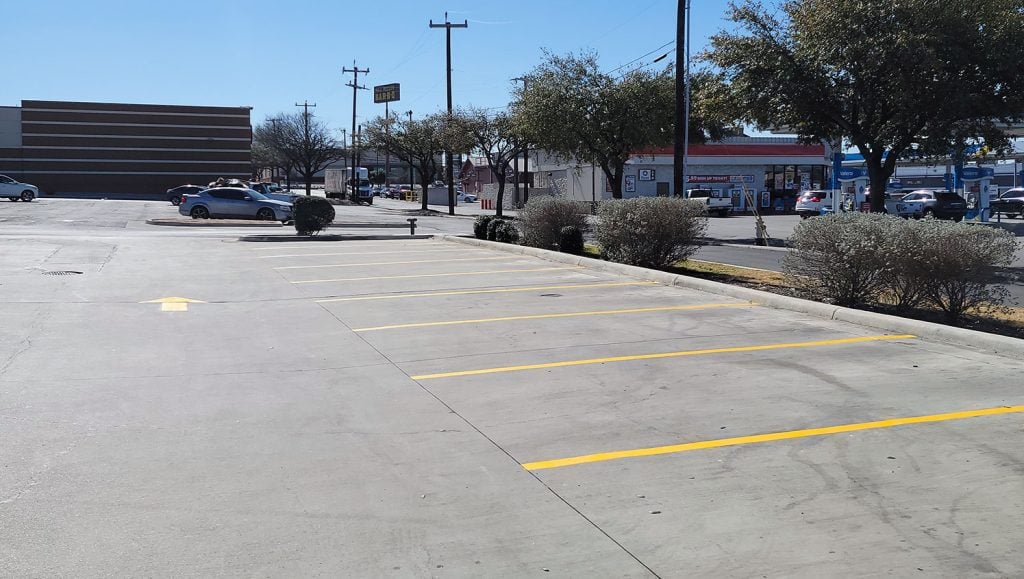 re-striped parking stalls