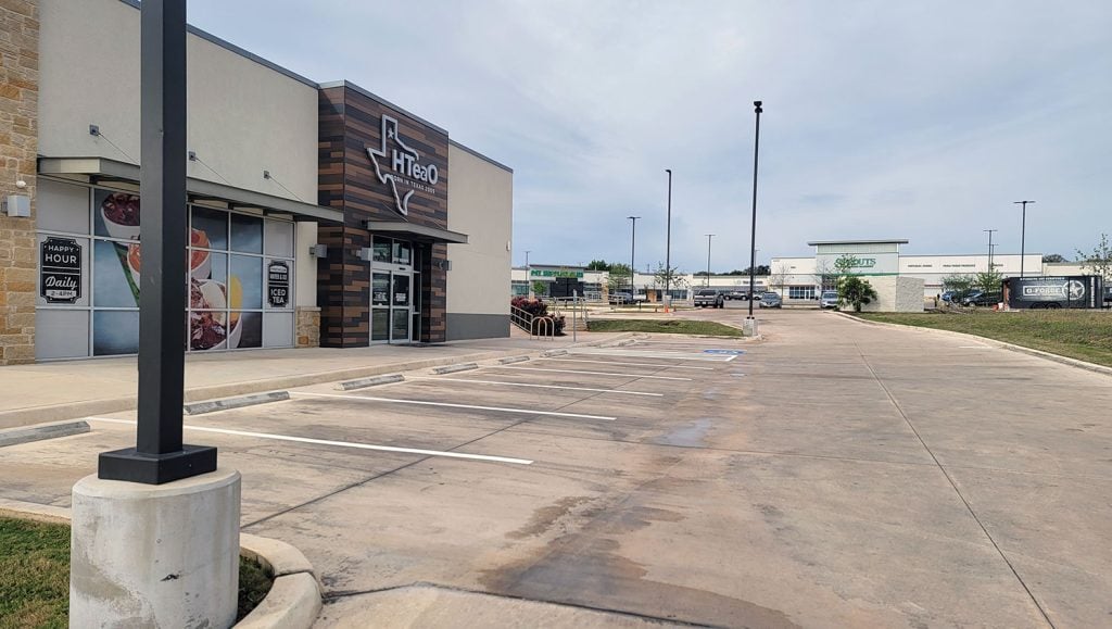 re-striped ada-accessible parking spaces
