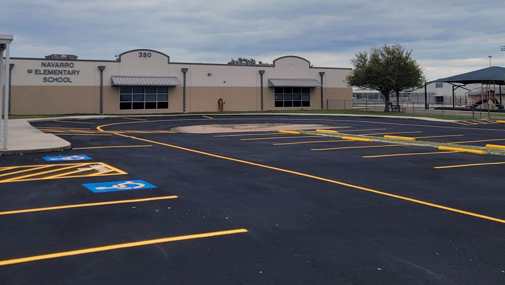 re-striped parking lot stalls