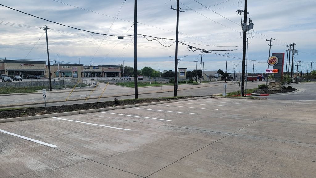new parking lot markings