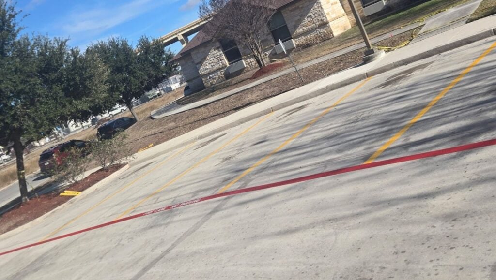 parking spots and fire lane freshly painted for Nursing Home