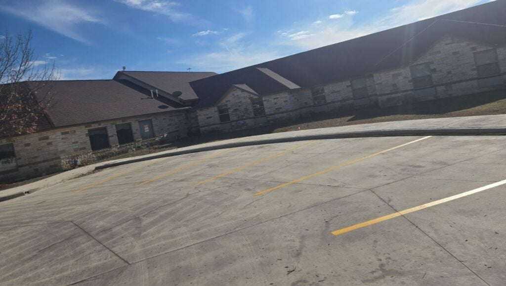 parking spots freshly painted for Nursing Home