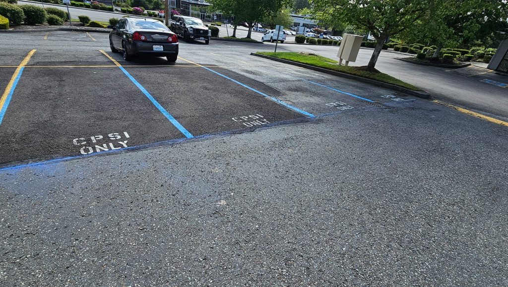 ada compliance parking spots in progress of new markings