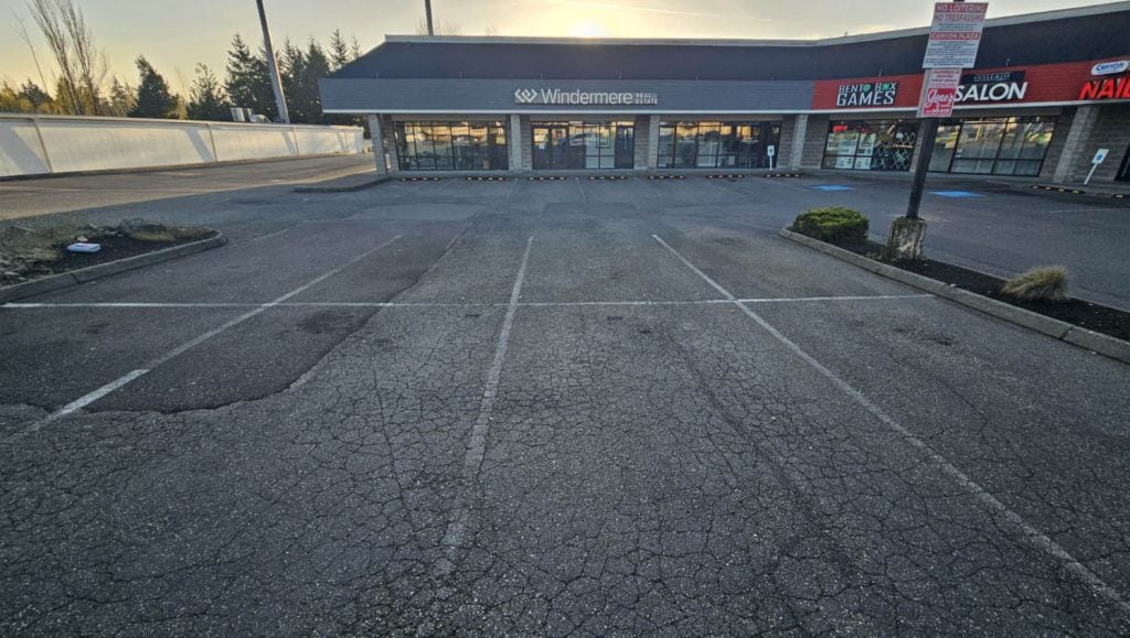 before view of line striping in washington