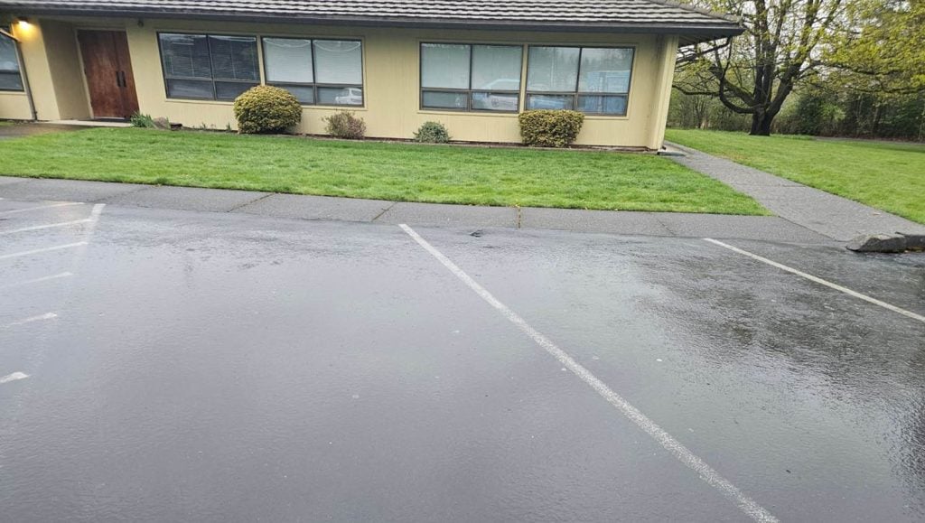 before view of wheel stop installation in enumclaw, wa