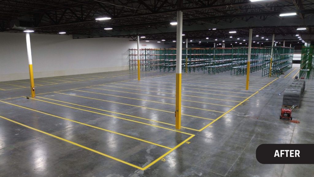 Ace Relocation warehouse after it got freshly painted