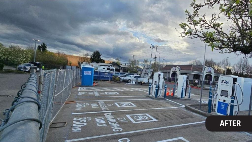 ev charging bay markings for Osborne Company parking lot