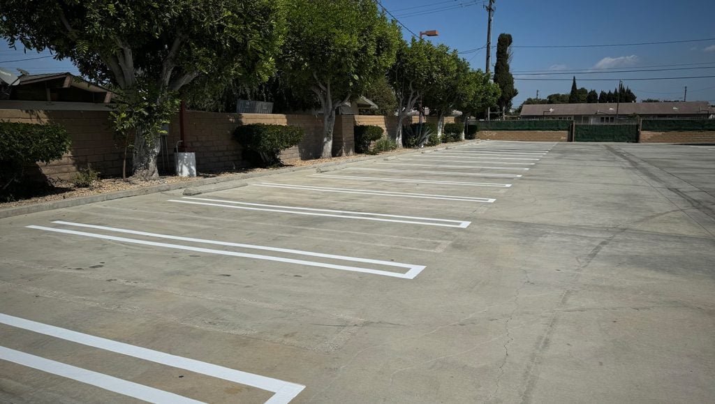 freshly painted parking spot for Best Western Plus parking lot