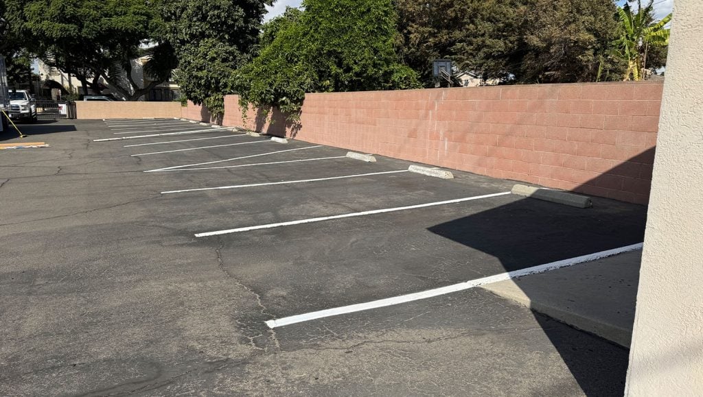 Efficient Home Builders parking lot freshly painted