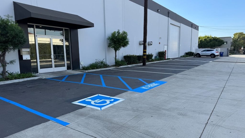 ada compliance parking spots for John Padgett Design and Construction parking lot