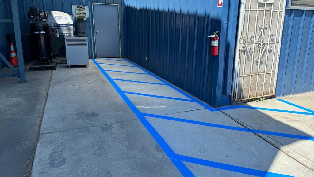 line striping for Trench Shoring parking lot