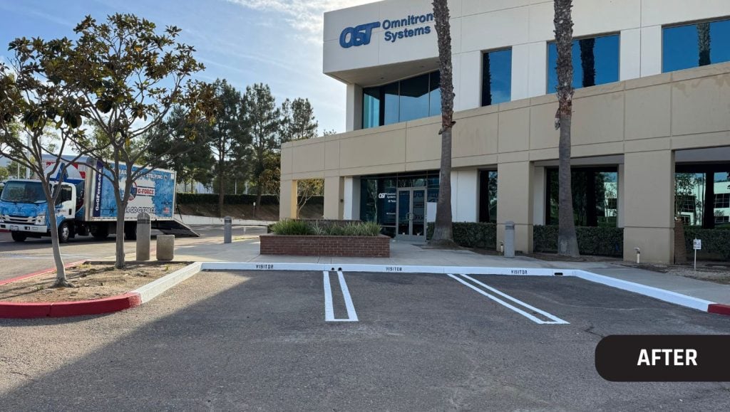 OST Omnitron Systems parking spots freshly painted