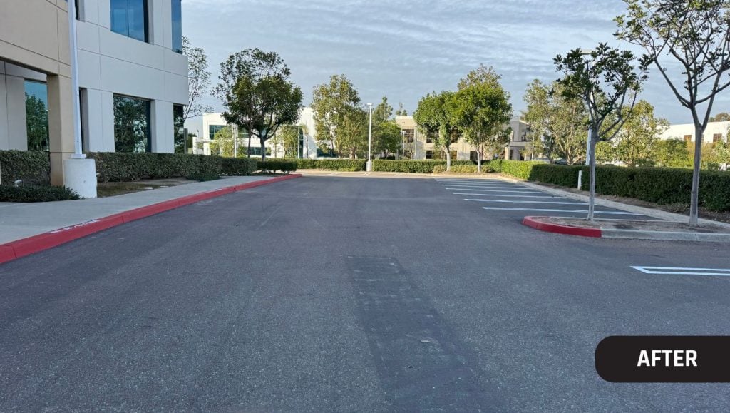 OST Omnitron Systems parking lot freshly painted