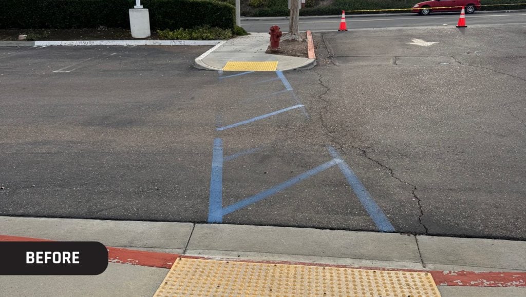 close-up of crosswalk faded att OST Omnitron Systems