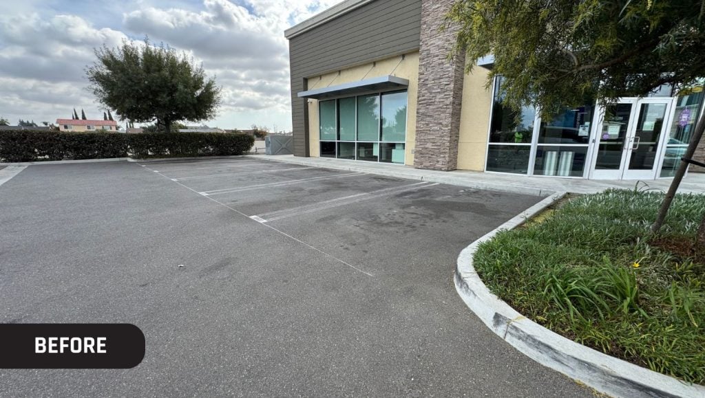 Anytime Fitness parking lot before it gets painted
