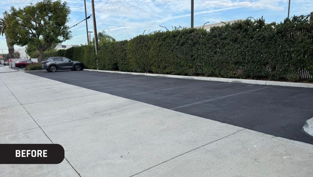 John Padgett Design and Construction parking lot with no parking spots