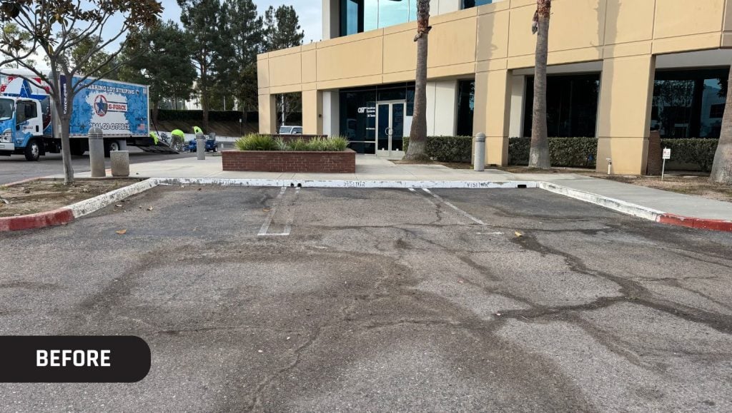 OST Omnitron Systems parking spots with faded lines