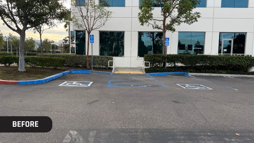 ada compliance parking spots freshly painted