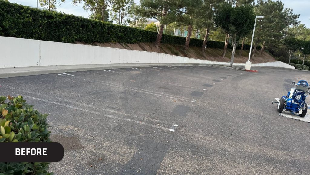 faded parking lot lines at OST Omnitron Systems