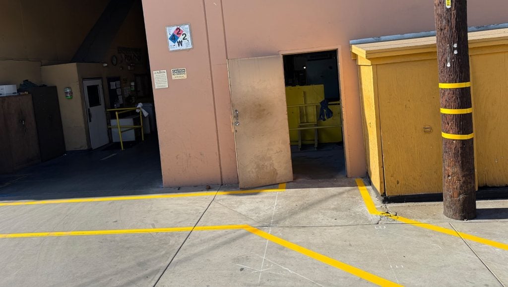 Brown Pacific entrance freshly painted