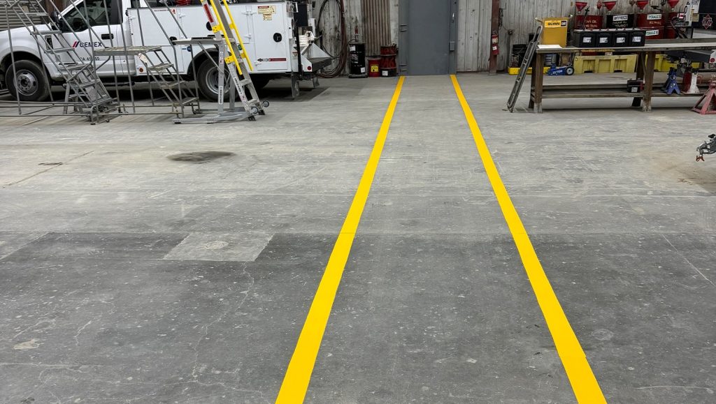 stop freshly painted for CEMEX parking lot