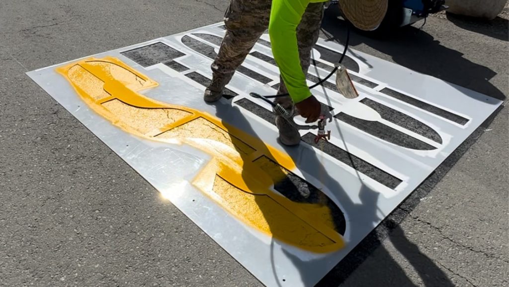 G-FORCE® employee riding line striping machine