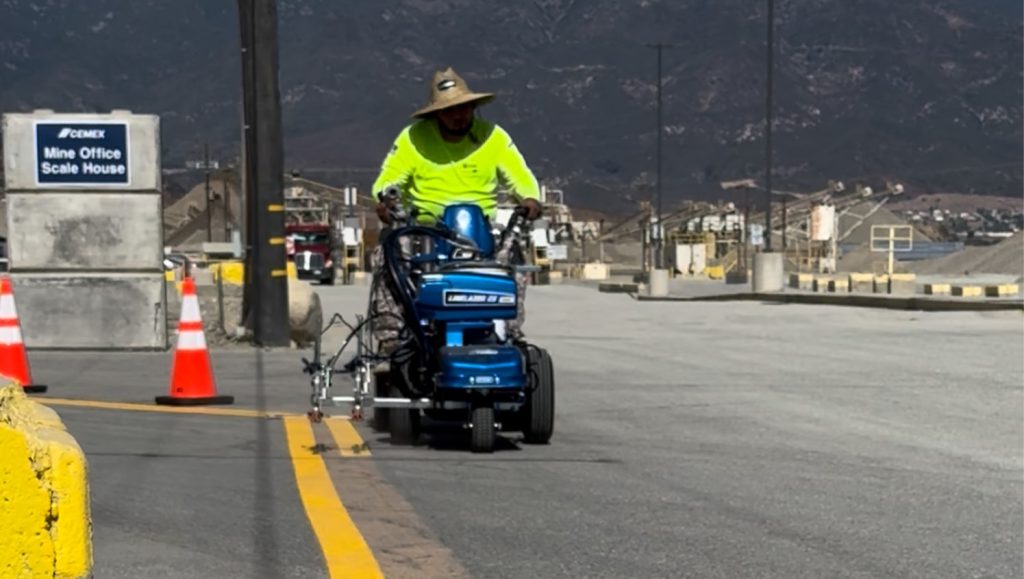 CEMEX parking lot with freshly painted parking spots