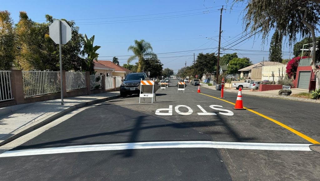 freshly painted line striping for MAJ Engineering