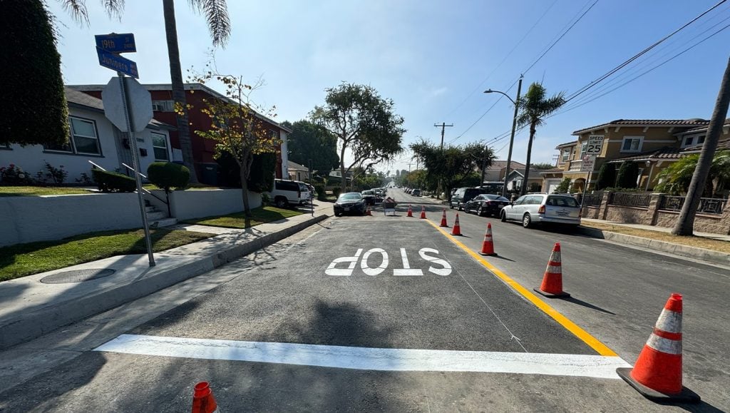 front view of freshly painted line markings for MAJ Engineering