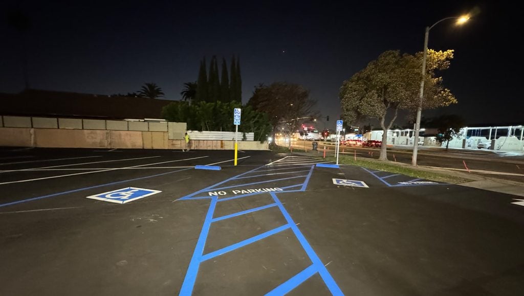 freshly painted parking lot for Moe’s 2