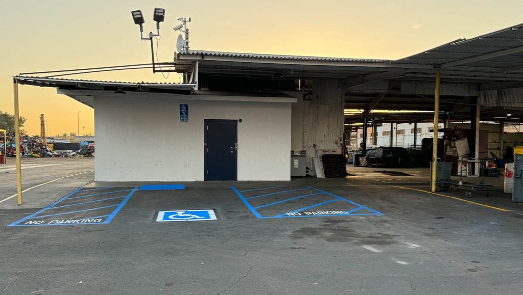 freshly painted line markings for SA Recycling