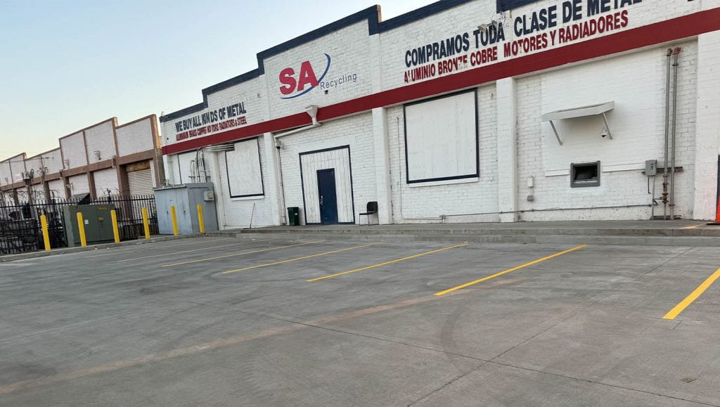 SA Recycling parking lot freshly painted