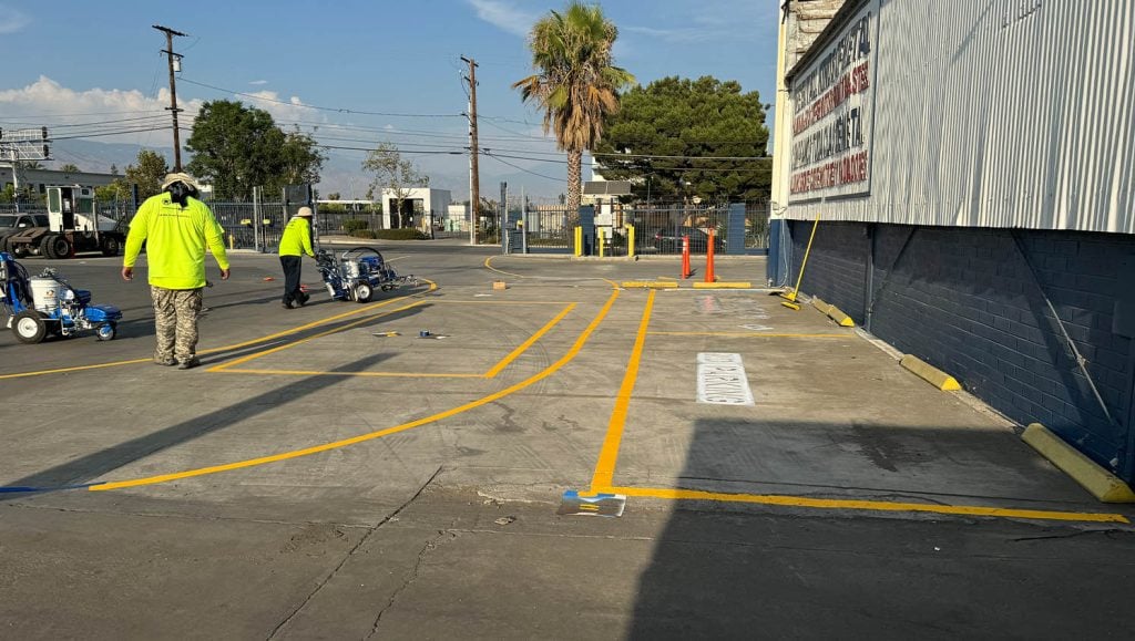 SA Recycling parking lot freshly painted