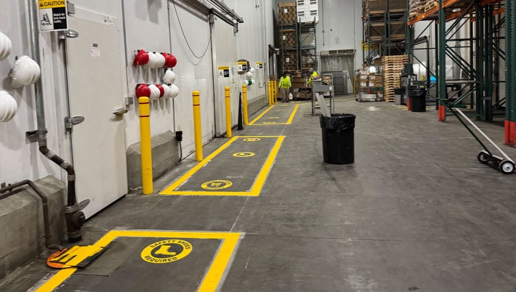 freshly painted line striping for Sabrosura Foods