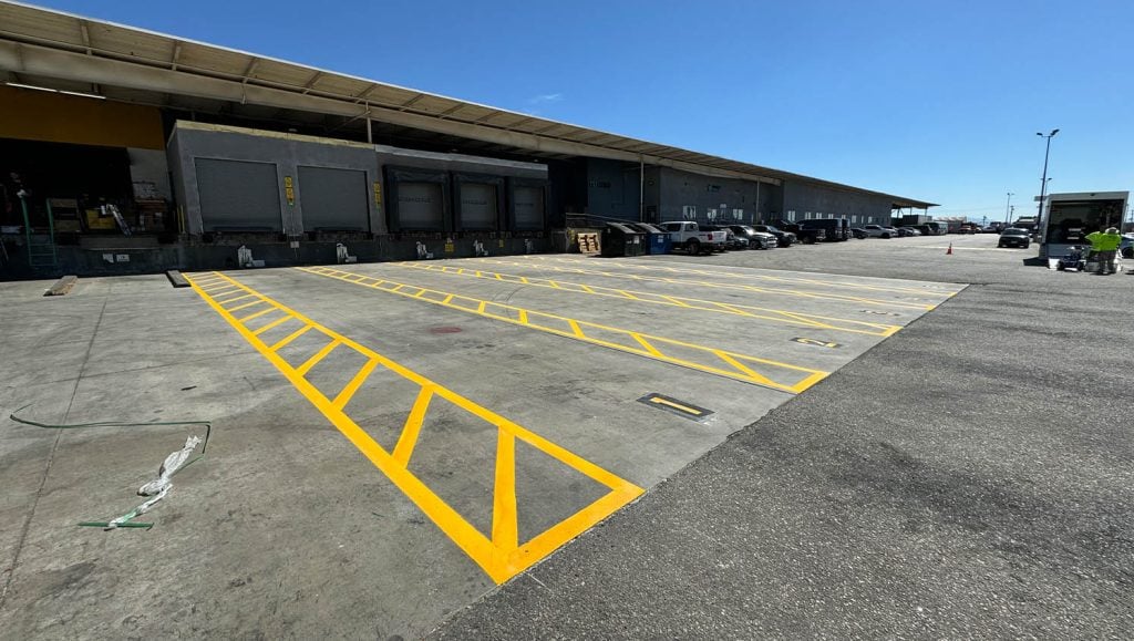 True Star Transit parking lot before line markings