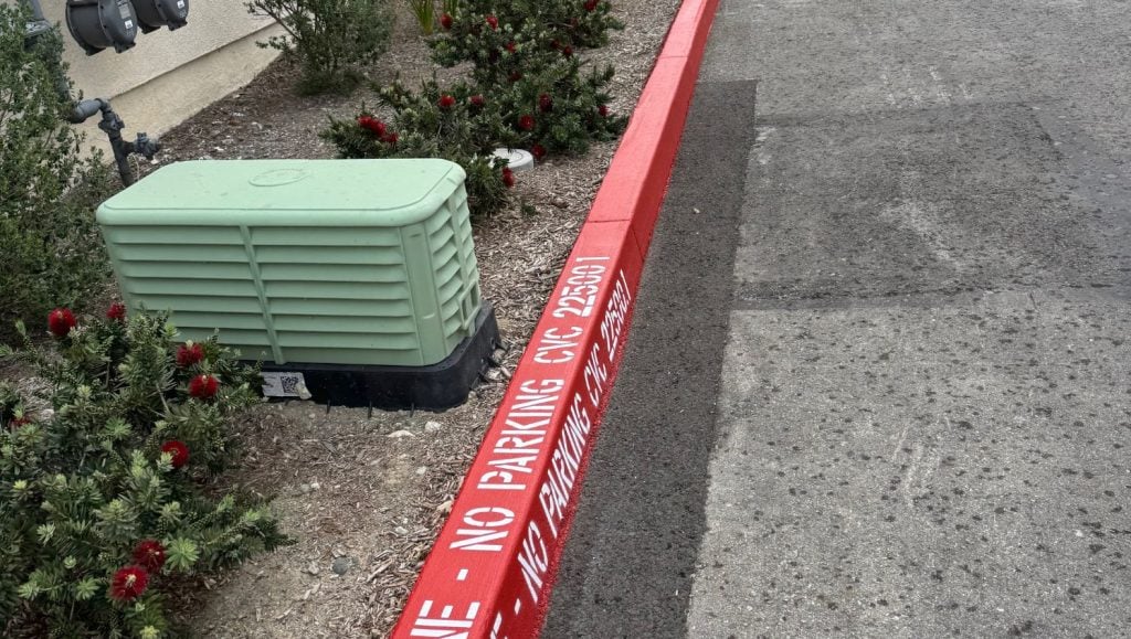 freshly painted fire lane markings for HOA community