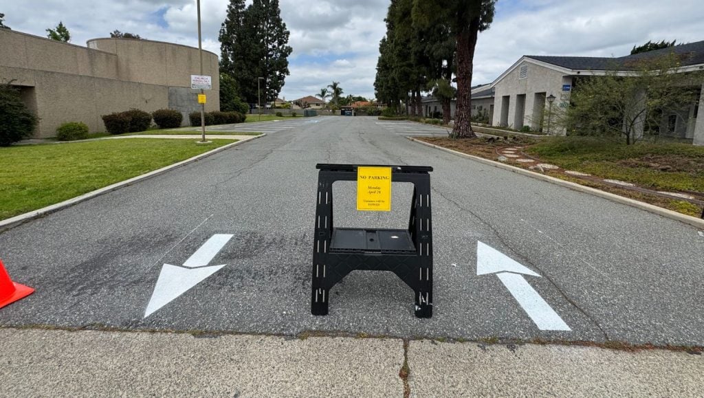 line striping for Bumble Bee Pre-School and Revive Church parking lot
