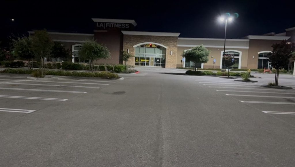 LA Fitness parking lot freshly painted