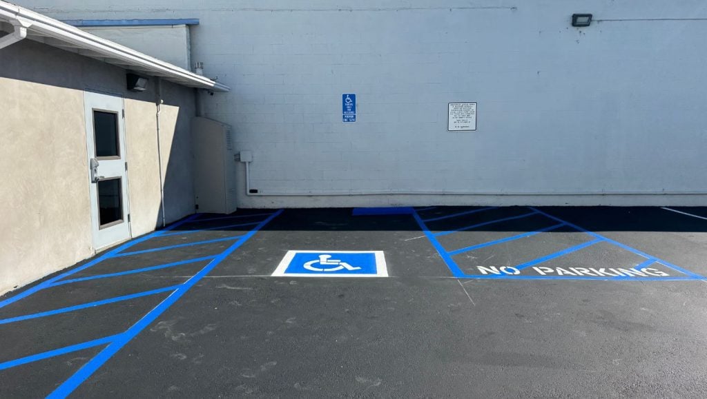 ada compliance parking spots for Quantum Freight Logistics parking lot