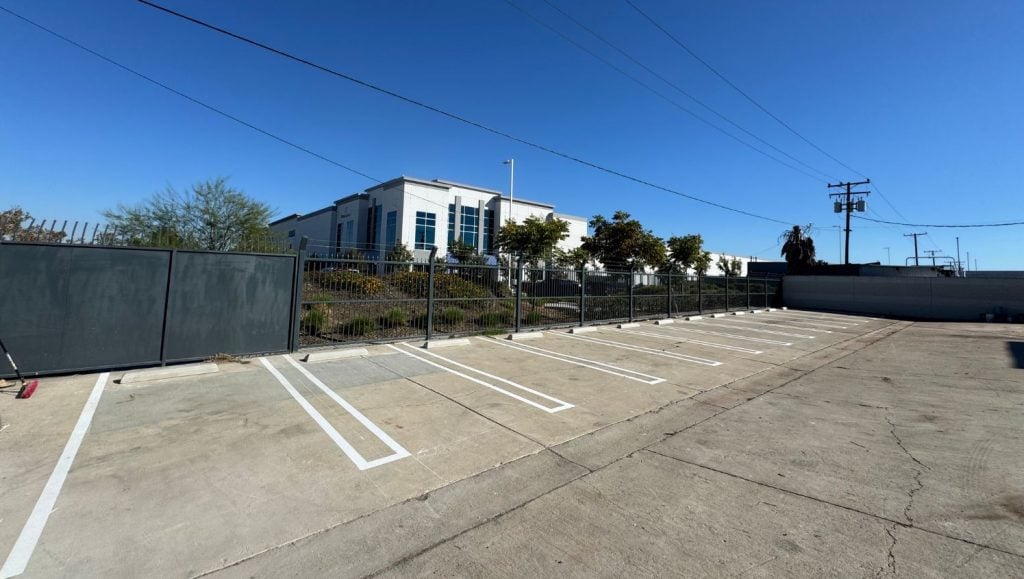 parking spots freshly painted for Premier Infusion parking lot