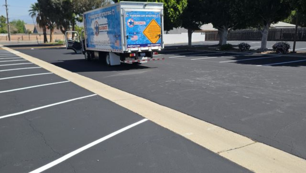 Line Striping Project for City Wide Facility Solutions in Corona, CA