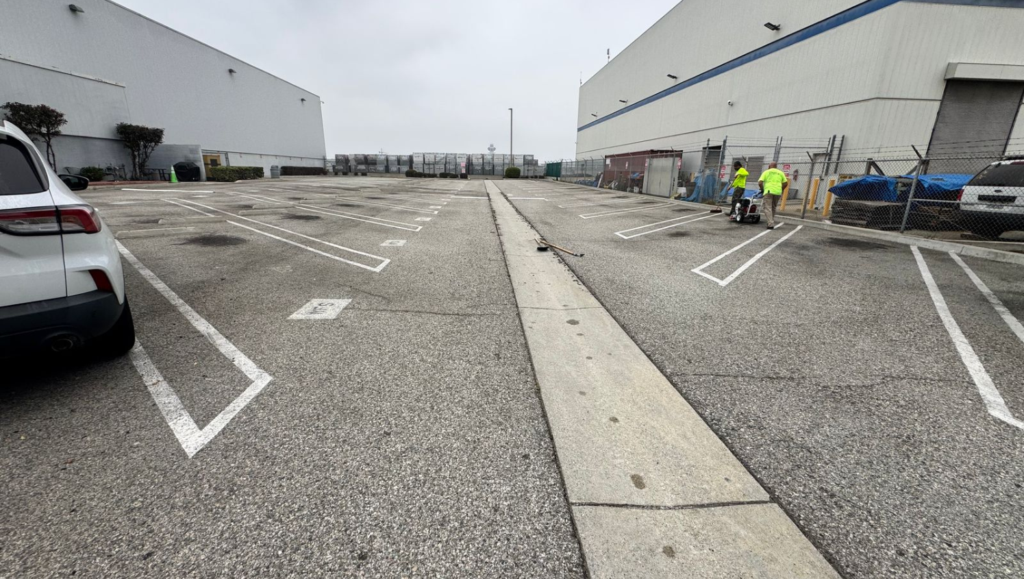 Line Striping Project for Qantas Airlines in Los Angeles, CA