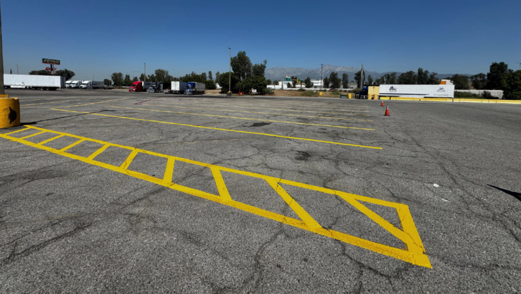 Line Striping Maintenance for TravelAmerica and Petro in Ontario, CA