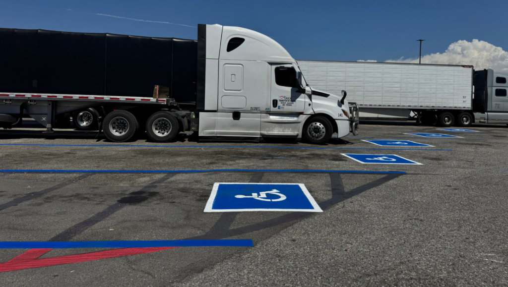 Line Striping Service for TravelAmerica and Petro in Ontario, CA
