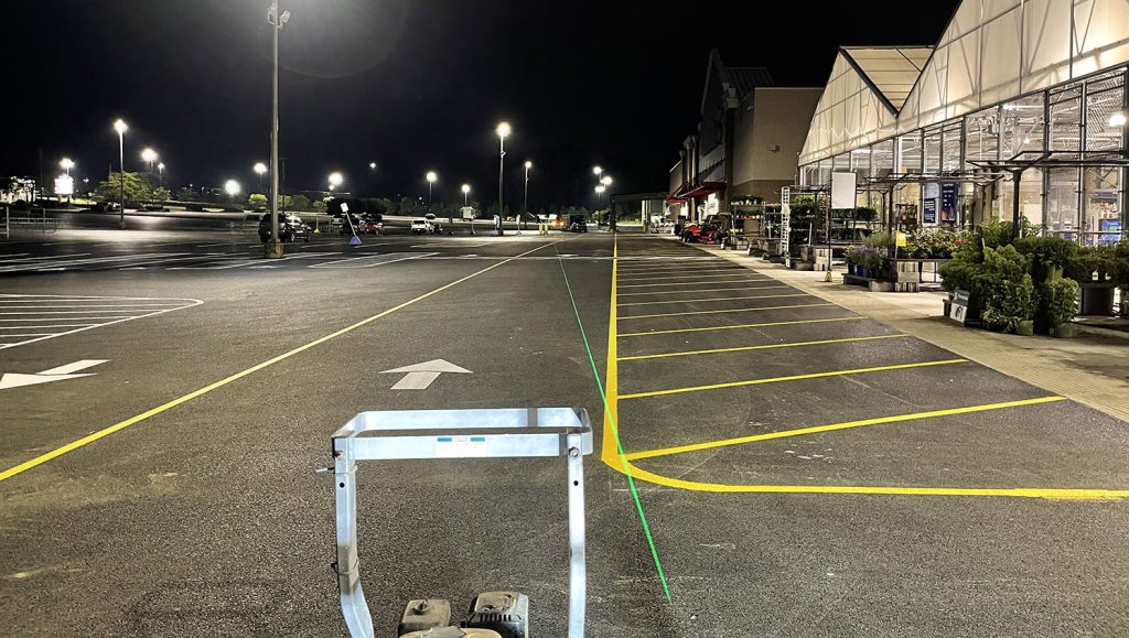 new parking lot arrows at Lowe’s in Somerset