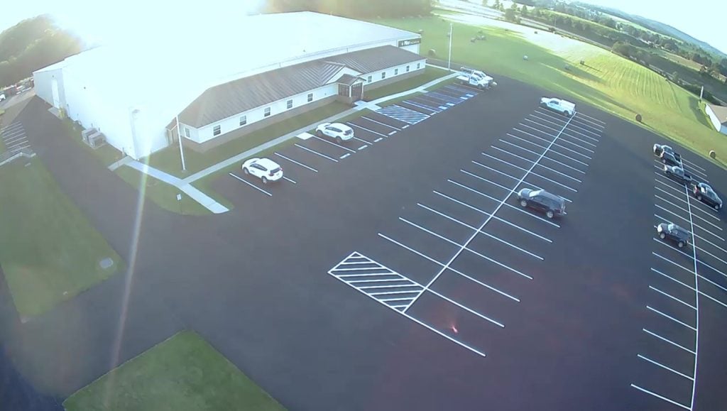 re-striped parking stalls at pillar innovations
