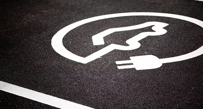 pavement markings for ev charging bay