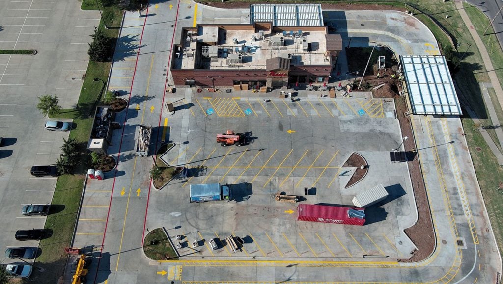 chick-fil-a parking lot striping aerial