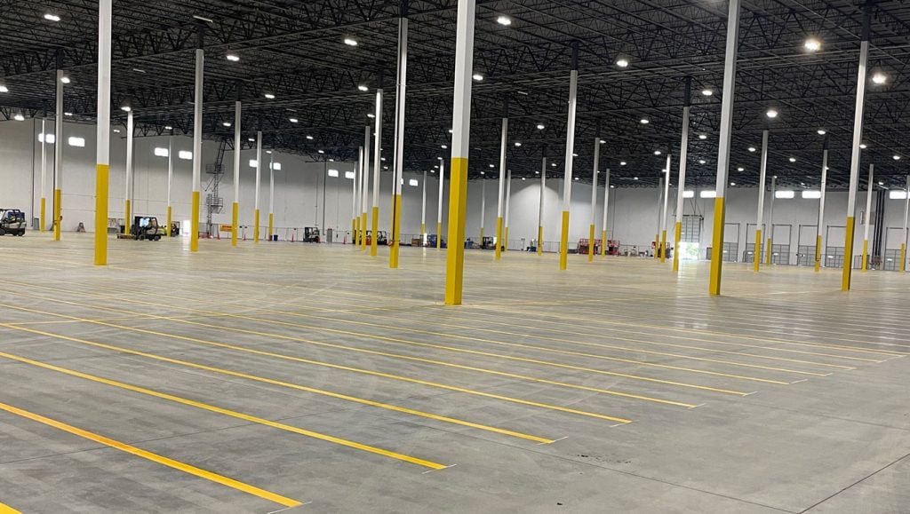 line striping for dhl warehouse