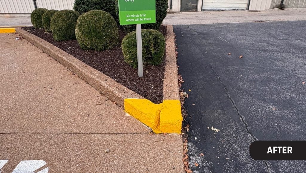 Regions Bank parking lot freshly painted